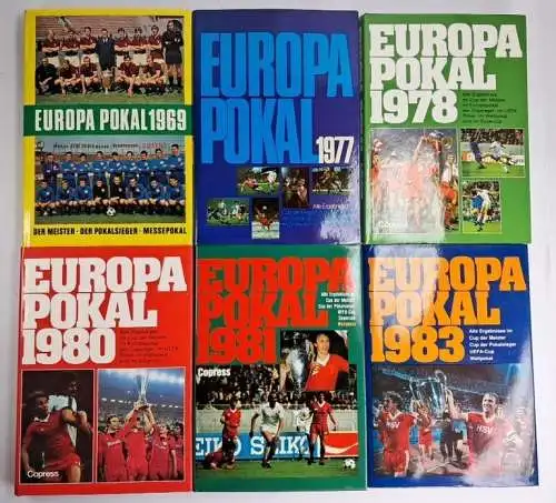 6 Bücher Europa Pokal: 1969 / 1977 / 1978 / 1980 / 1981 / 1983, Copress, Fußball