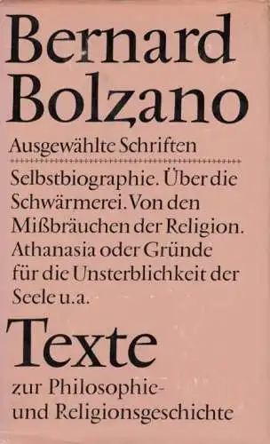 Buch: Ausgewählte Schriften, Bolzano, Bernard. 1976, Union Verlag