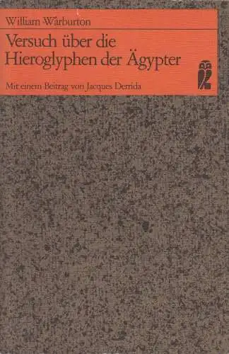 Buch: Versuch über die Hieroglyphen der Ägypter, W. Warburton, 1980, Ullstein