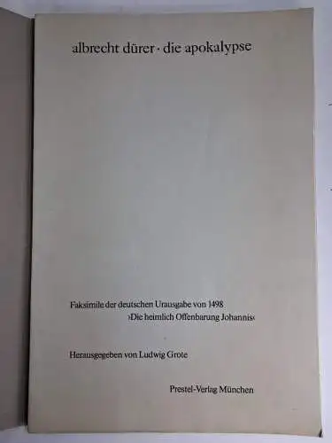 Buch: Albrecht Dürer, Die Apokalypse, Faksimile der deutschen Urausgabe von 1498