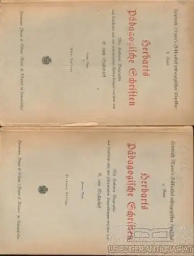 Buch: Pädagogische Schriften, Herbart, Johann Friedrich. 2 Bände, 1906 ff