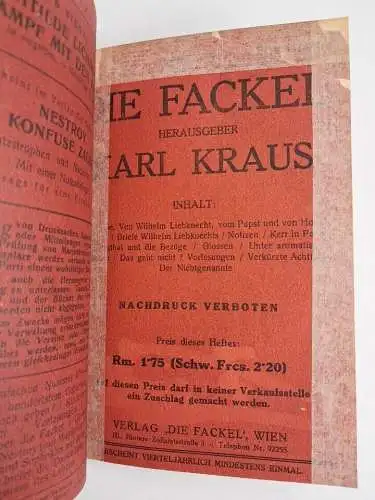 16 Hefte in 9 Bänden: Die Fackel 1925-1935, Karl Kraus, Original-Hefte!