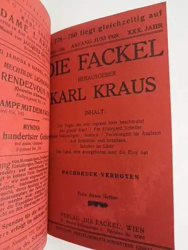 16 Hefte in 9 Bänden: Die Fackel 1925-1935, Karl Kraus, Original-Hefte!