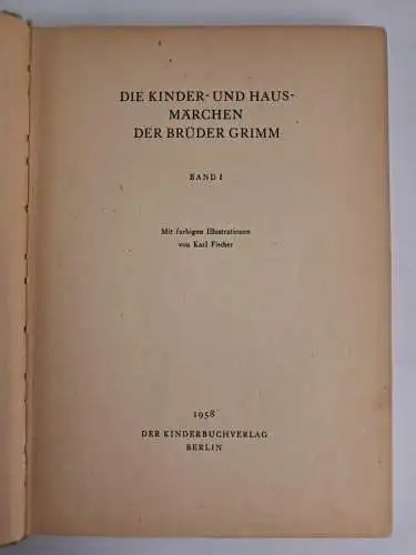 Buch: Die Kinder- und Hausmärchen der Brüder Grimm I-III, 1958, 3 Bände