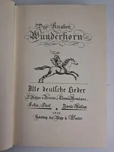 Buch: Des Knaben Wunderhorn 1-3, Arnim / Brentano. 3 Bände, Verlag J. C. B. Mohr