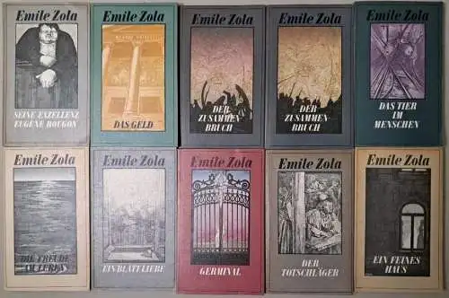 10 Bücher Die Rougon-Macquart, Zola, Emile, Rütten & Loening, Germinal, Leben...