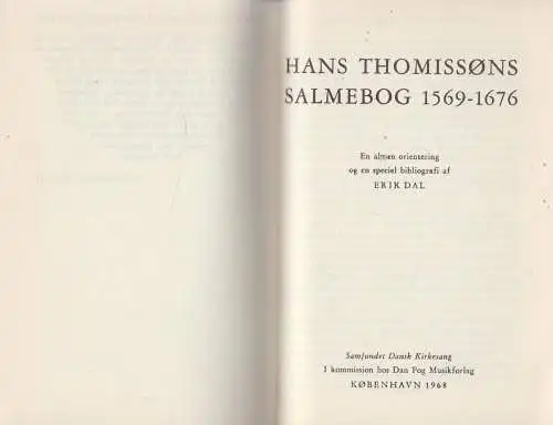 Buch: Psalmebog. Thomisson, Hans, 1968, Samfundet Dansk Kirkesang, in Dänisch