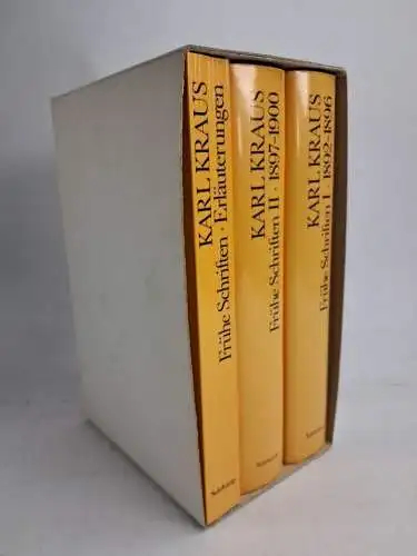 Buch: Karl Kraus - Frühe Schriften I + II + Erläuterungen, 3 Bände, 1979, Kösel