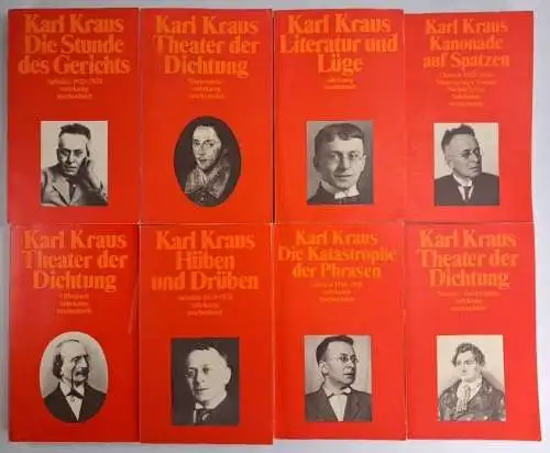 8 Bücher Karl Kraus, Suhrkamp Taschenbücher, Nestroy, Katastrophe, Offenbach ...