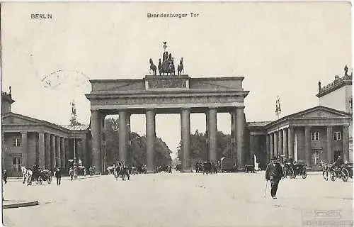 AK Berlin. Brandeburger Tor. ca. 1916, Postkarte. Serien Nr, ca. 1916