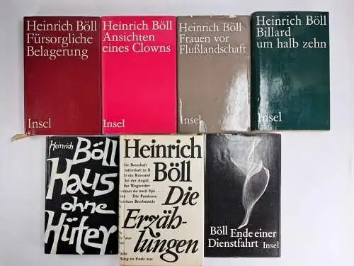 7 Bände Heinrich Böll: Erzählungen, Belagerung, Haus, Clown, Dienstfahrt, Frauen