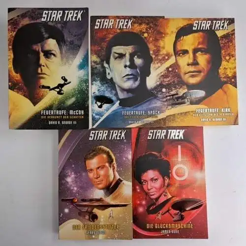 5 Bücher Star Trek The Original, Feuertaufe, Friedensstifter, Glücksmaschine