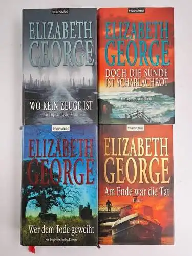 4 Bücher Inspector Lynley, Elizabeth George, Wo kein Zeuge ist, Sünde, Tod, Ende