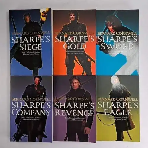 6 Bücher Bernard Cornwell: Sharpe, 6 Bände, Harper, englischsprachig, Bundle