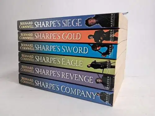 6 Bücher Bernard Cornwell: Sharpe, 6 Bände, Harper, englischsprachig, Bundle