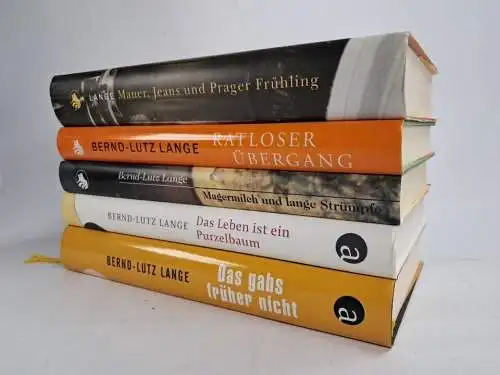 5 Bücher Bernd-Lutz Lange: Magermilch, Übergang, Purzelbaum, Prager Frühling ...