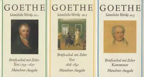 Buch: Briefwechsel mit Zelter, Goethe, Werke Band 20, 3 Bände, Münchner Ausgabe