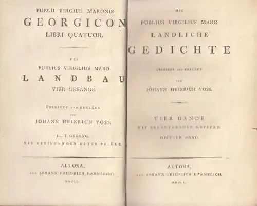 Buch: Des Publius Virgilius Maro Landbau. Vier Gesänge. Übersetzt und... Vergil