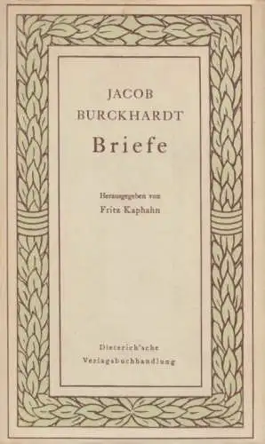 Sammlung Dieterich 6, Briefe, Burckhardt, Jacob, gebraucht, gut