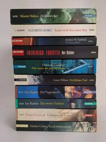 10 Bücher Goldmann Krimis, Coben, Goddard, Rankin, Hayder, Forsyth, Upfield ...