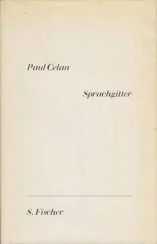 Buch: Sprachgitter, Paul Celan, 1961, S. Fischer Verlag, gebraucht, gut, Lyrik