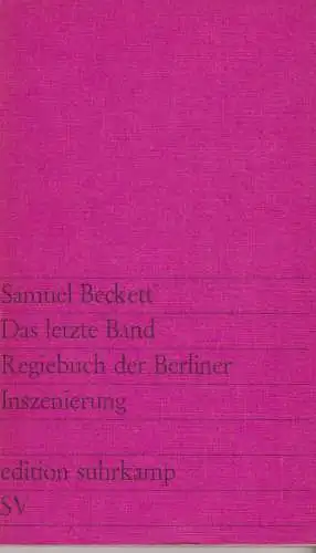 Buch: Das letzte Band, Beckett, Samuel, 1970, Suhrkamp, gebraucht, sehr gut