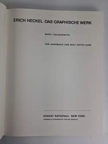 Buch: Erich Heckel - Das graphische Werk Band I+II, 1974, Ernest Rathenau, 2 Bde