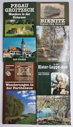 4 Bücher Sax-Führer: Pegau, Groitzsch; Bienitz; Parthenaue; Elster-Luppe-Aue