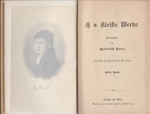 Buch: Heinrich von Kleists Werke 1+2, Bibliographisches Institut, 2 Bände