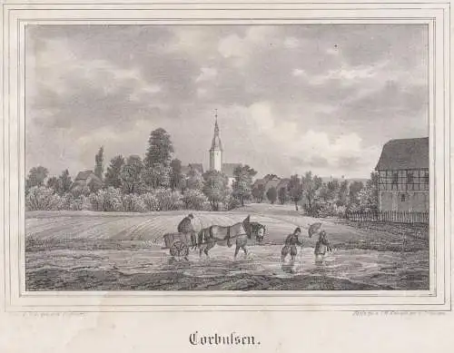 Corbussen. Original-Lithographie, J. F. W. Wegener, um 1843, Renner u. Ketzschau