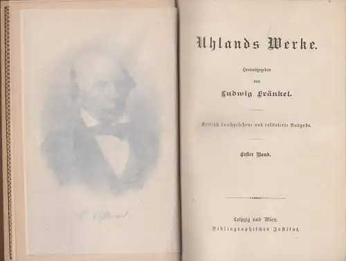 Buch: Uhlands Werke. 1+2, Bibliographisches Institut, 2 Bände, gebraucht, gut