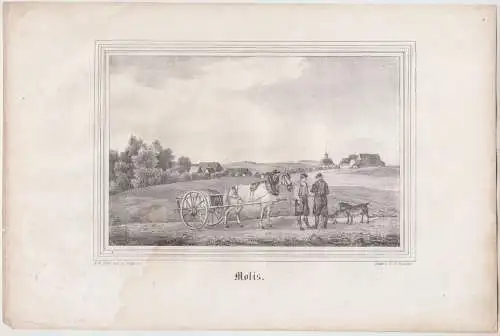 Molis. Original-Lithographie, Johann F. W. Wegener, um 1843, F. A. Renner