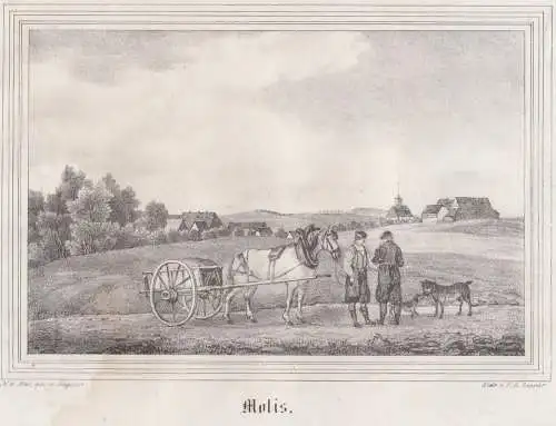 Molis. Original-Lithographie, Johann F. W. Wegener, um 1843, F. A. Renner