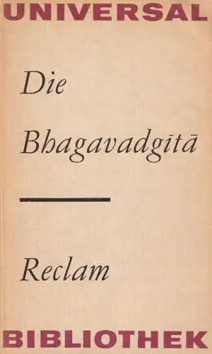 Buch: Die Bhagavadgita, Mylius, Klaus. Reclams Universal-Bibliothek, 1980