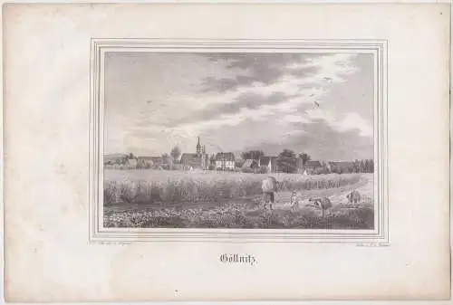 Göllnitz. Original-Lithographie, Johann F. W. Wegener, um 1843, F. A. Renner