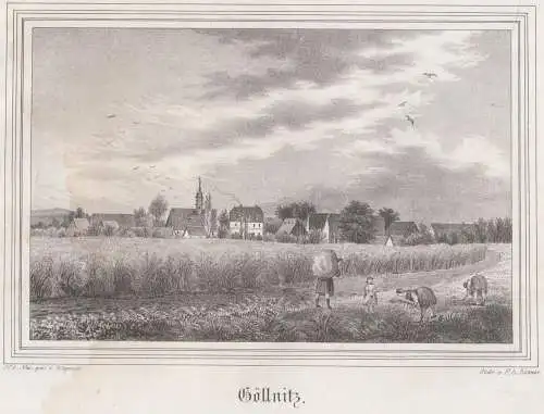 Göllnitz. Original-Lithographie, Johann F. W. Wegener, um 1843, F. A. Renner