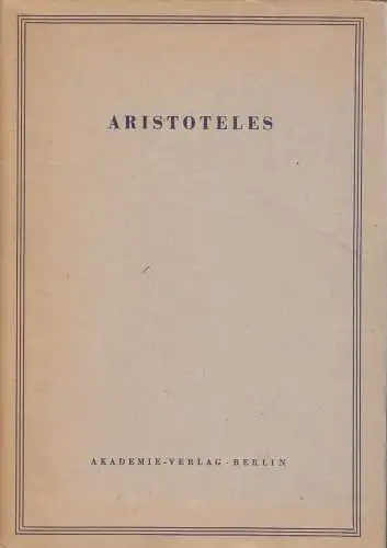 Buch: Nikomachische Ethik, Aristoteles.  Werke Band 6, 1983