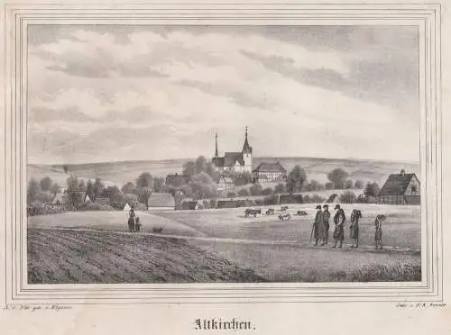 Altkirchen. Original-Lithographie, Johann F. W. Wegener, um 1843, F. A. Renner