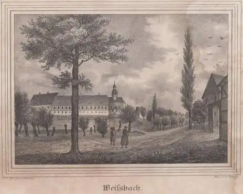 Weissbach. Original-Lithographie, Johann F. W. Wegener, um 1843, F. A. Renner