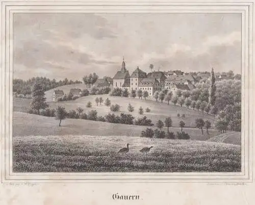 Gauern. Original-Lithographie, Johann F. W. Wegener, um 1843, I. H. Ketzschau