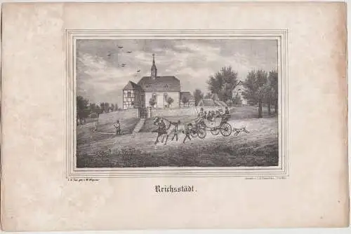 Reichsstädt. Original-Lithographie, Johann F. W. Wegener, um 1843, Ketzschau