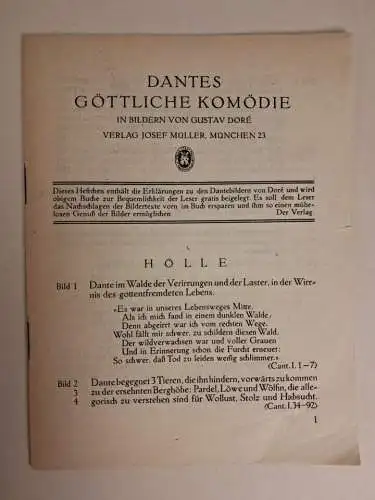 Buch: Dantes Göttliche Komödie in Bildern von Gustav Dore, 1924, Josef Müller