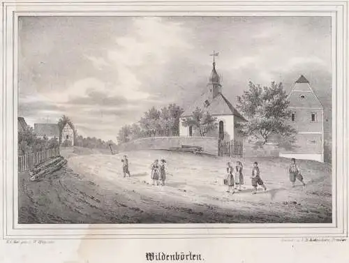 Wildenbörten. Original-Lithographie, Johann F. W. Wegener, um 1843, Ketzschau