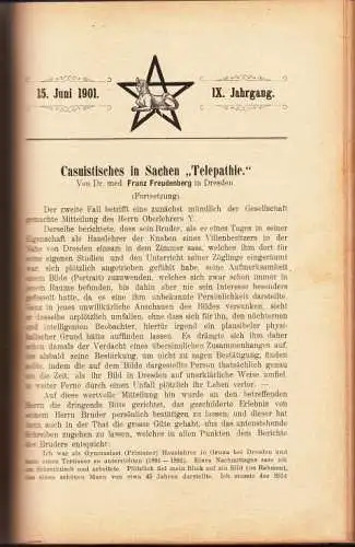 Die Uebersinnliche Welt. IX. Jahrgang 1901, Rahn, Max. 1901, A. Weinholtz