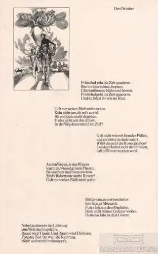 Holzstich: Der Oktober, Hirsch, Karl-Georg. Kunstgrafik, 1972, gebraucht, gut