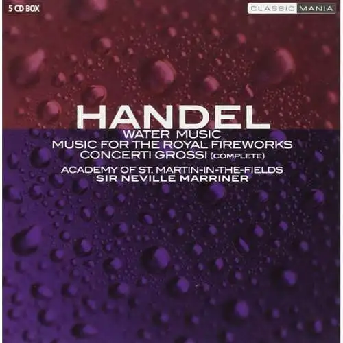 CD-Box: Händel, Handel - Water Music, Sir Neville Marriner, 1993, 5 CDs 318516