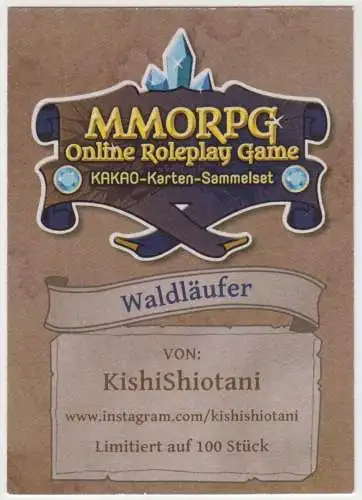 Sammelkarte: MMORPG KaKAO Waldläufer Manga Anime, KishiShiotani, Online RolePlay