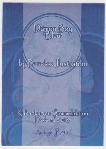 Sammelkarte: Dämon Boy Blau, KaKAO Dokomi 2019, Paradox Illustration, Manga