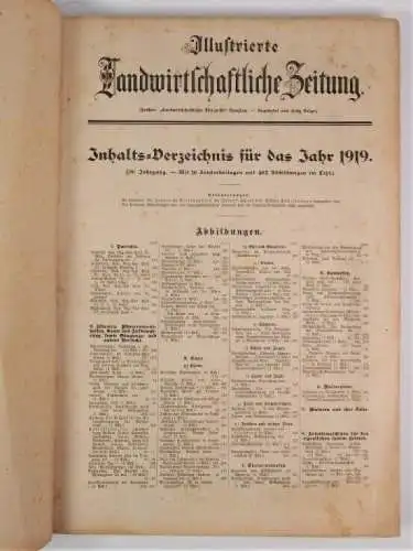 Illustrierte Landwirtschaftliche Zeitung. 39. Jahrgang 1919. 2 in 1 Bände, 1919