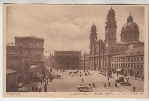 AK München, Odeonsplatz mit Feldherrnhalle u. Theatinerkirche, Grebe & Co.